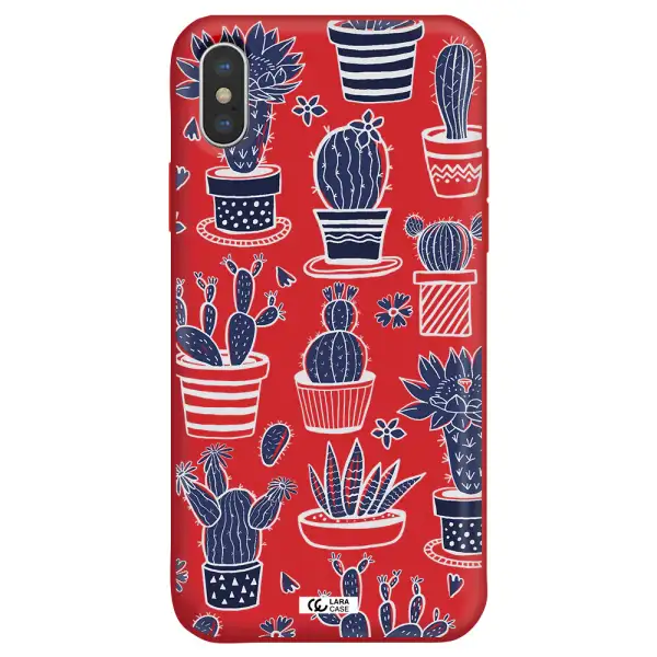 Blue Cactus Apple iPhone XS max Silicone Imperial Red Case