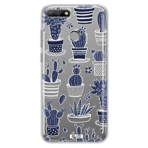 Blue Cactus Huawei Y6 Prime 2018 Clear TPU Case