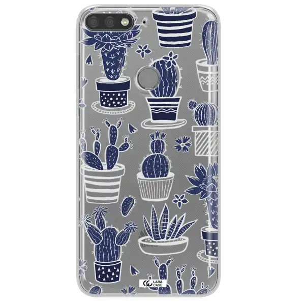 Blue Cactus Huawei Y7 Prime 2018 Clear TPU Case