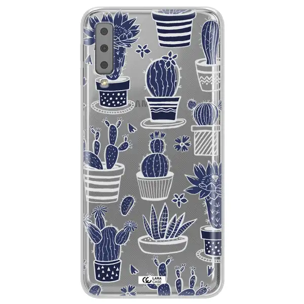 Blue Cactus Samsung A7 2018 Clear TPU Case