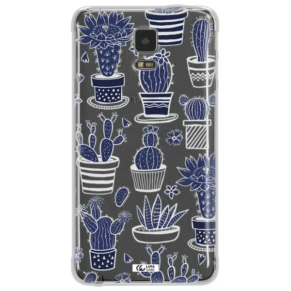 Blue Cactus Samsung Note 4 Clear TPU Case