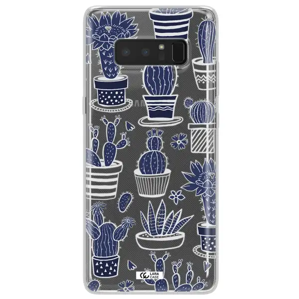Blue Cactus Samsung Note 8 Clear TPU Case