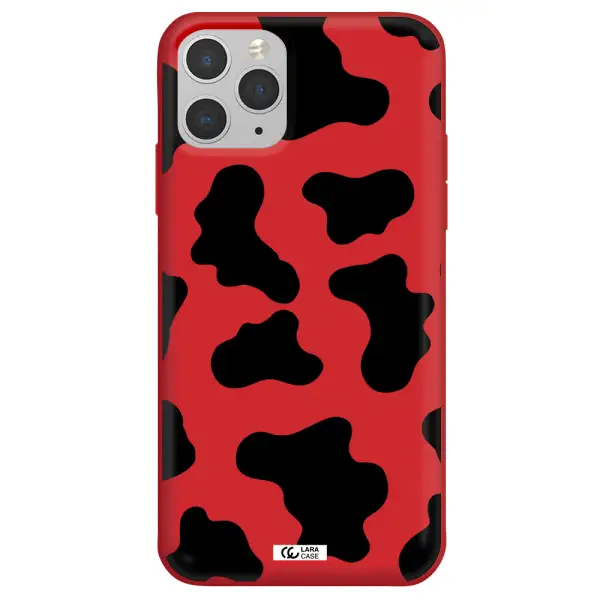 Cow Print Apple iPhone 11 pro max Silicone Imperial Red Case