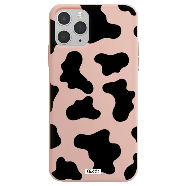 Cow Print Apple iPhone 11 pro Silicone pastel pink Case