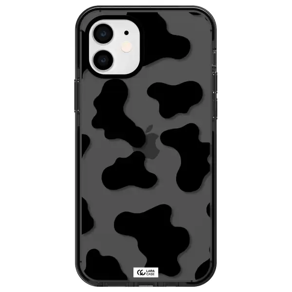 Cow Print Apple iPhone 12 impact Smoke Black Case