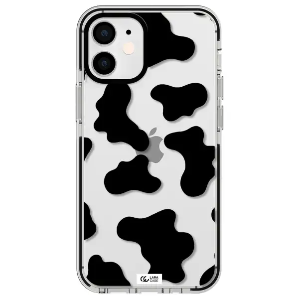 Cow Print Apple iPhone 12 mini impact black border Case