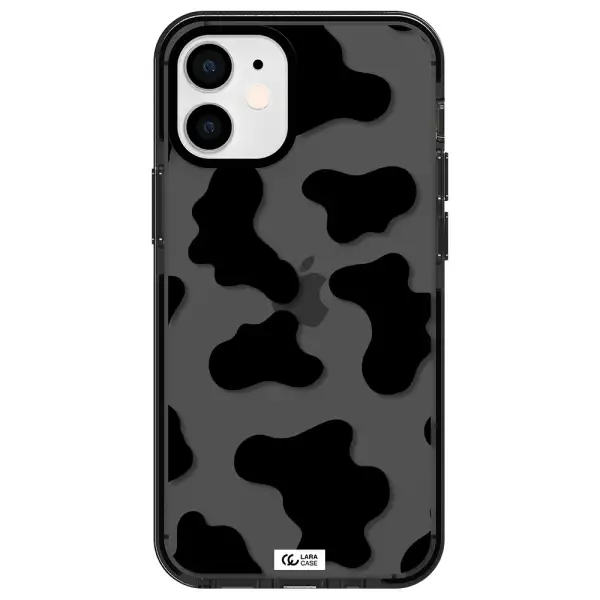 Cow Print Apple iPhone 12 mini impact Smoke Black Case