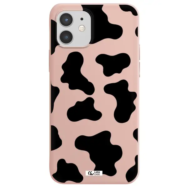 Cow Print Apple iPhone 12 mini Silicone pastel pink Case