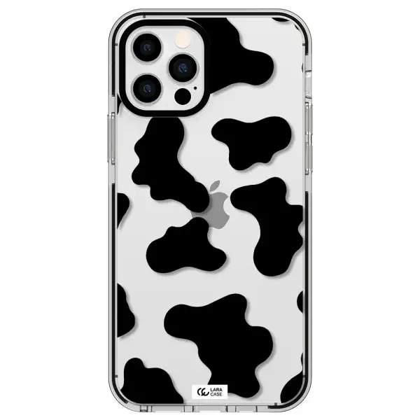 Cow Print Apple iPhone 12 pro impact black border Case