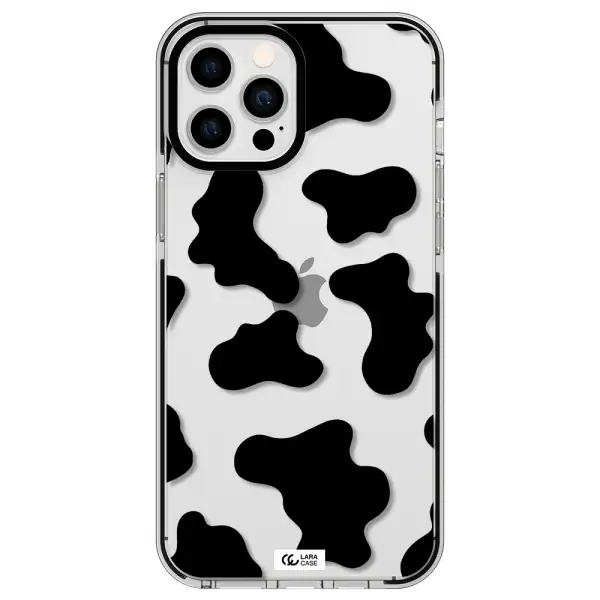 Cow Print Apple iPhone 12 pro max impact black border Case