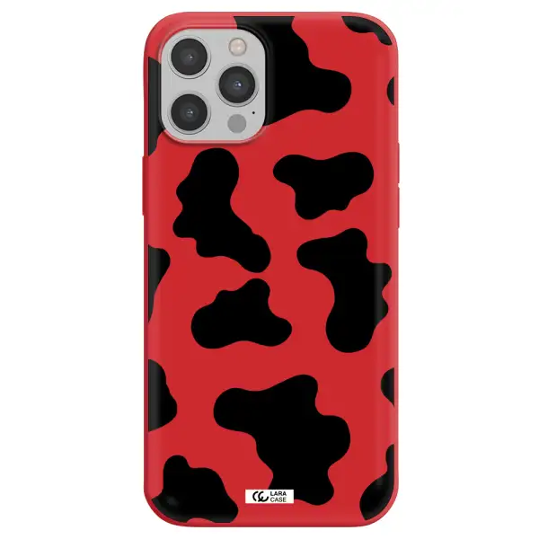 Cow Print Apple iPhone 12 pro Silicone Imperial Red Case