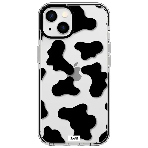 Cow Print Apple iPhone 13 impact black border Case