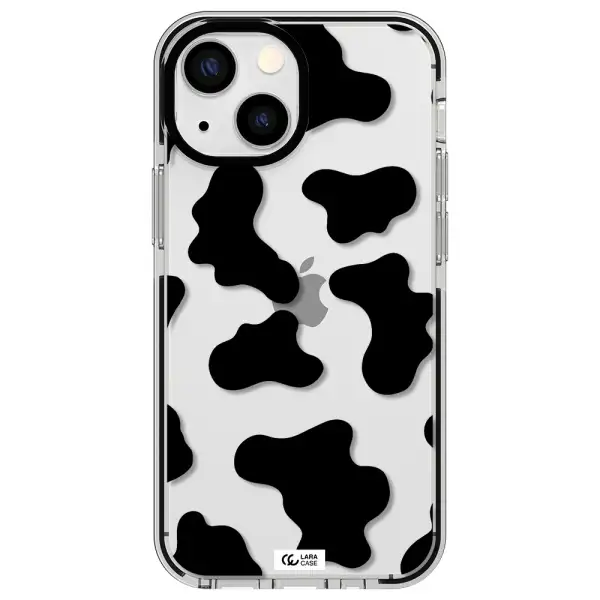 Cow Print Apple iPhone 13 mini impact black border Case