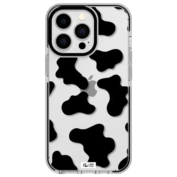 Cow Print Apple iPhone 13 Pro impact black border Case