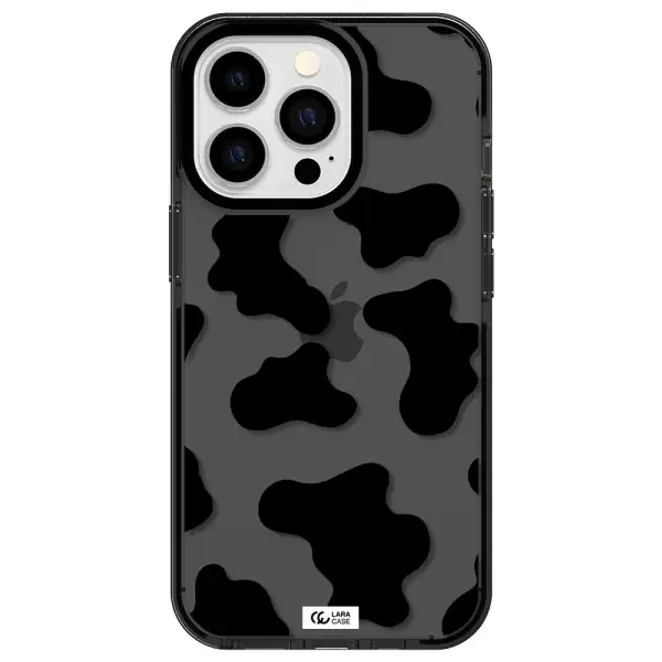 Cow Print Apple iPhone 13 Pro impact Smoke Black Case