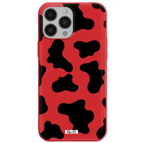 Cow Print Apple iPhone 13 Pro Silicone Imperial Red Case