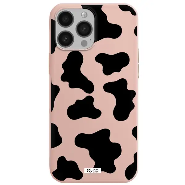 Cow Print Apple iPhone 13 Pro Silicone pastel pink Case