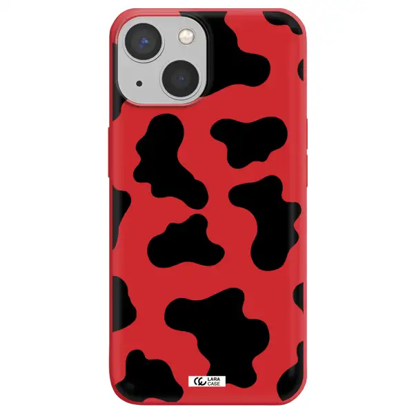 Cow Print Apple iPhone 13 Silicone Imperial Red Case