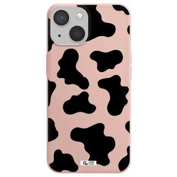 Cow Print Apple iPhone 13 Silicone pastel pink Case