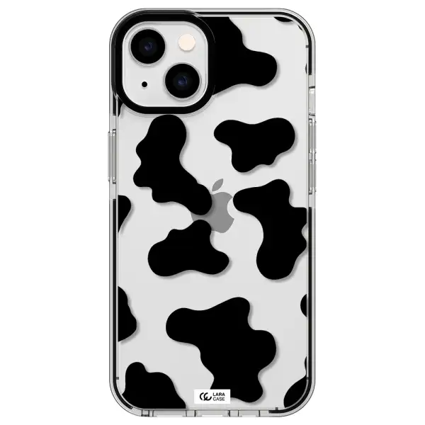 Cow Print Apple iPhone 14 impact black border Case
