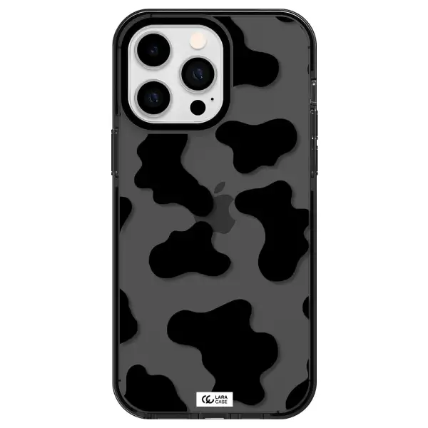Cow Print Apple iPhone 14 pro max impact Smoke Black Case