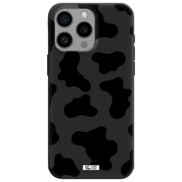 Cow Print Apple Iphone 15 Pro max Silicone black Case