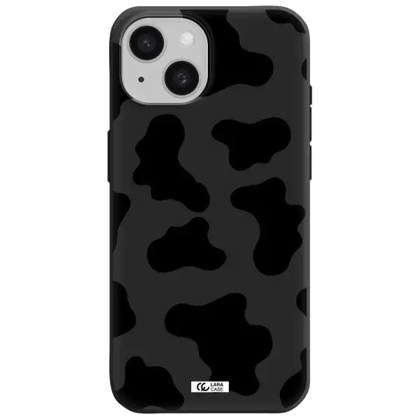 Cow Print Apple iPhone 15 Silicone black Case