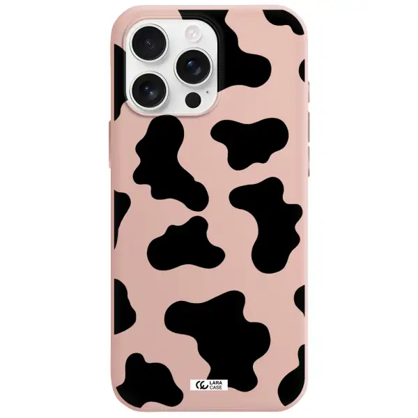 Cow Print Apple Iphone 16 Pro Max Silicone Pastel Pink Case
