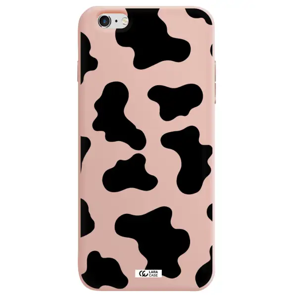 Cow Print Apple iPhone 6 s plus Silicone pastel pink Case