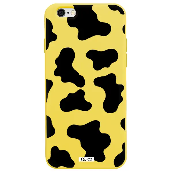 Cow Print Apple iPhone 6 Silicone canary yellow Case