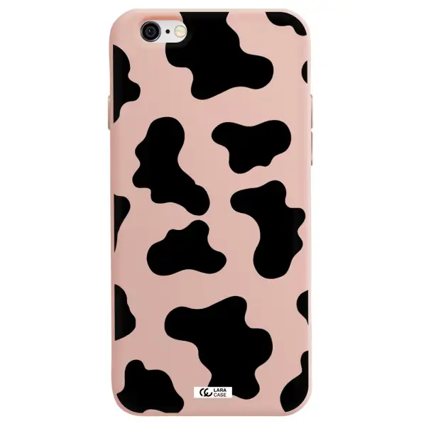 Cow Print Apple iPhone 6 Silicone pastel pink Case