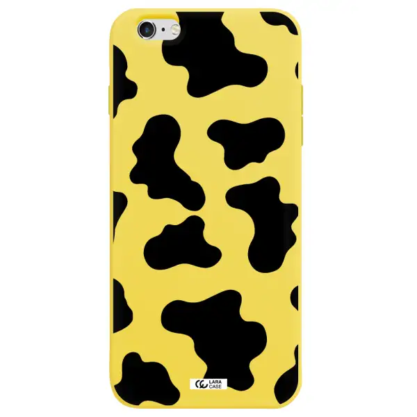 Cow Print Apple iPhone 6S Silicone canary yellow Case