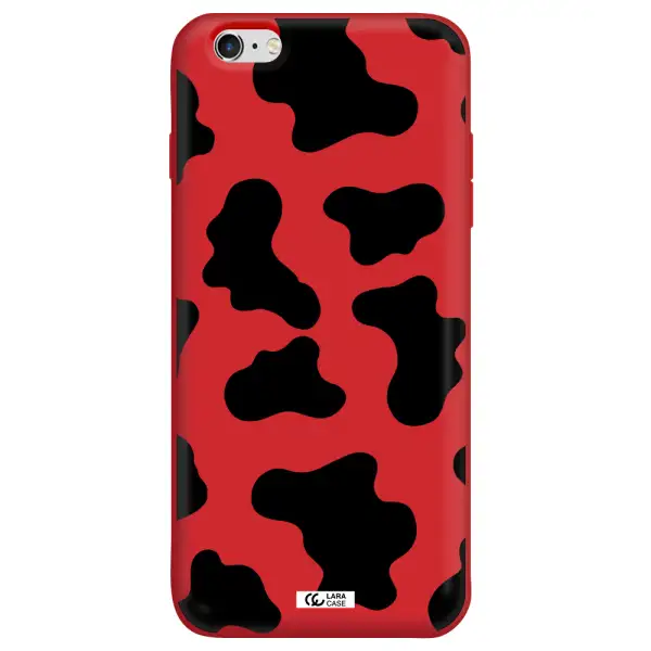 Cow Print Apple iPhone 6S Silicone Imperial Red Case