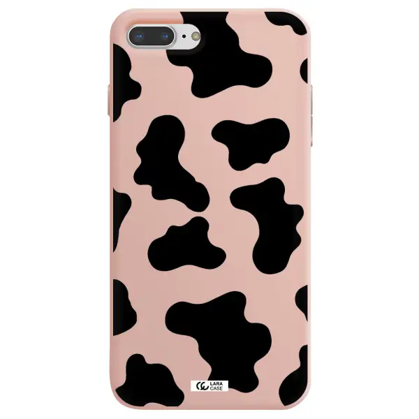 Cow Print Apple iPhone 7 plus Silicone pastel pink Case