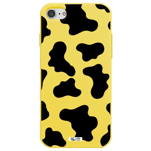Cow Print Apple iPhone 7 Silicone canary yellow Case