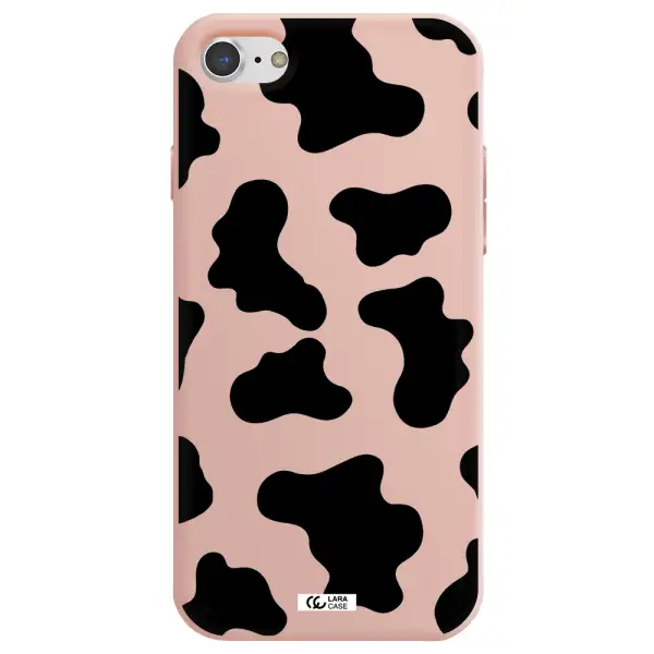 Cow Print Apple iPhone 7 Silicone pastel pink Case