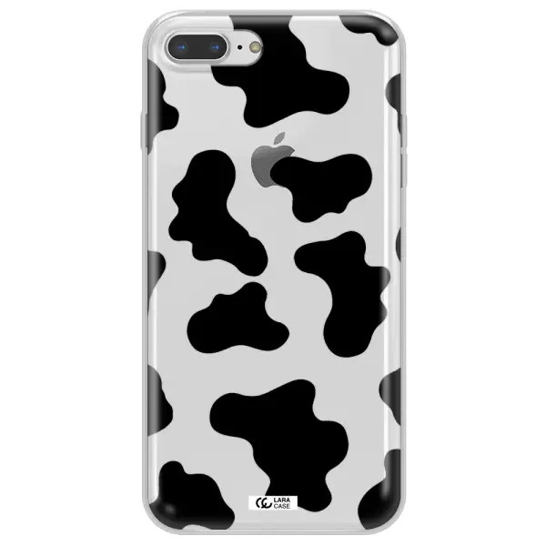 Cow Print Apple iPhone 8 plus Clear TPU Case