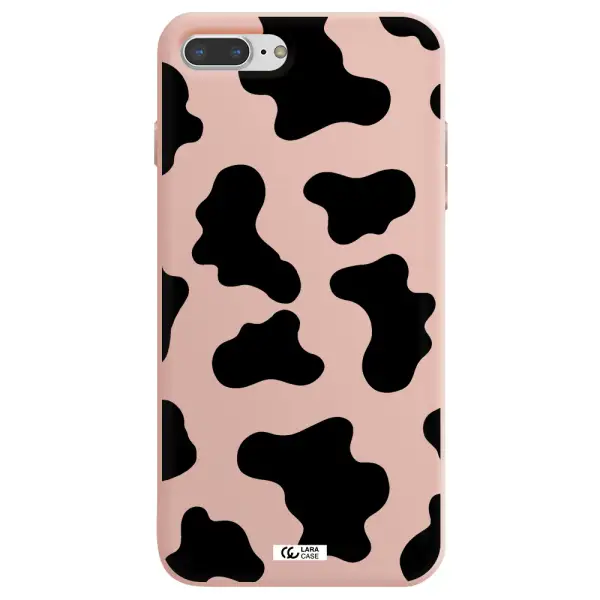 Cow Print Apple iPhone 8 plus Silicone pastel pink Case