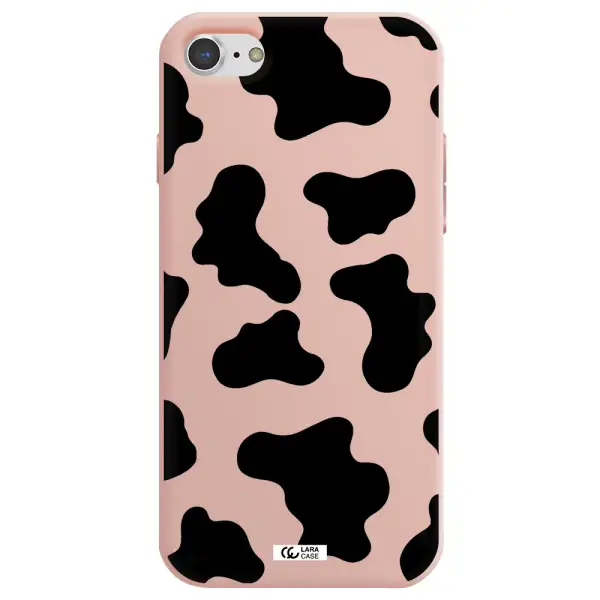 Cow Print Apple iPhone 8 Silicone pastel pink Case