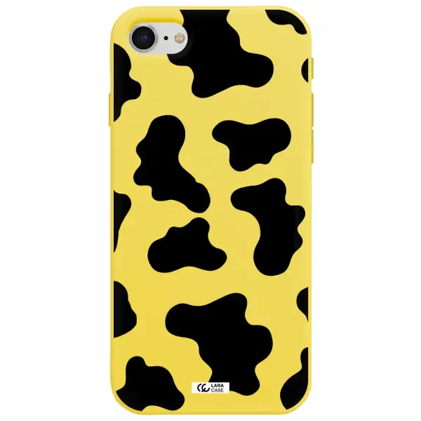 Cow Print Apple iPhone se 2020 Silicone canary yellow Case