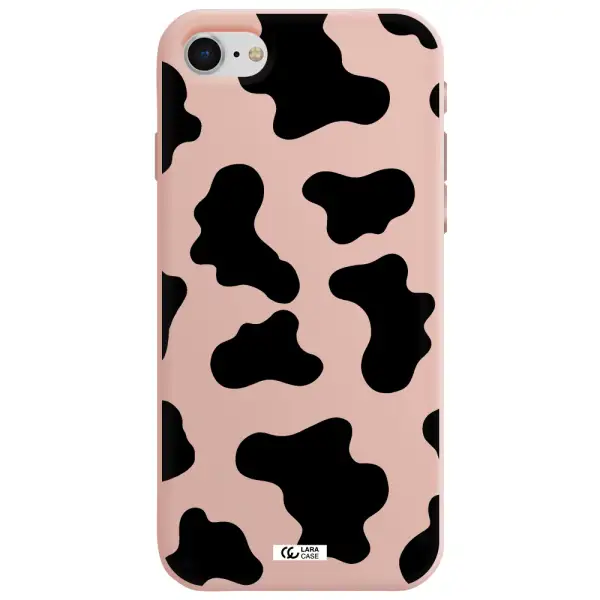 Cow Print Apple iPhone se 2020 Silicone pastel pink Case
