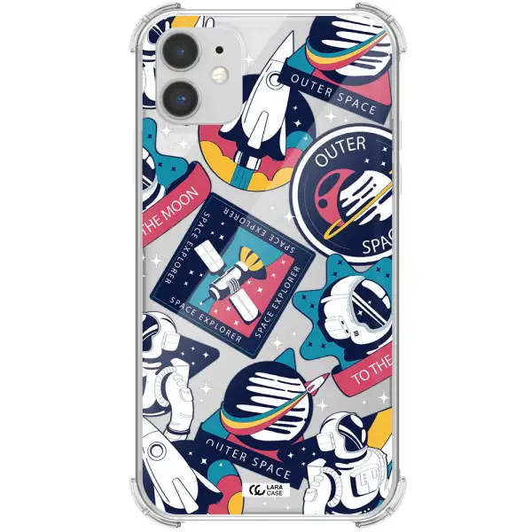 Astronaut Stickers Apple iPhone 11 Clear PC Case
