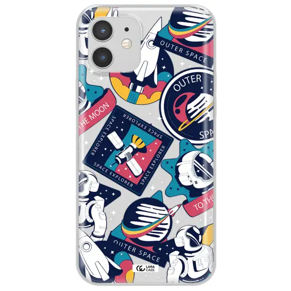 Astronaut Stickers Apple iPhone 12 mini Clear TPU Case