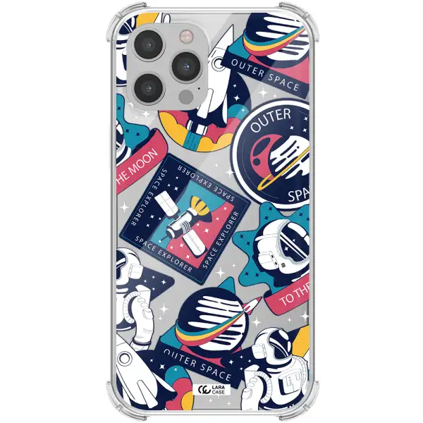 Astronaut Stickers Apple iPhone 12 pro Clear PC Case