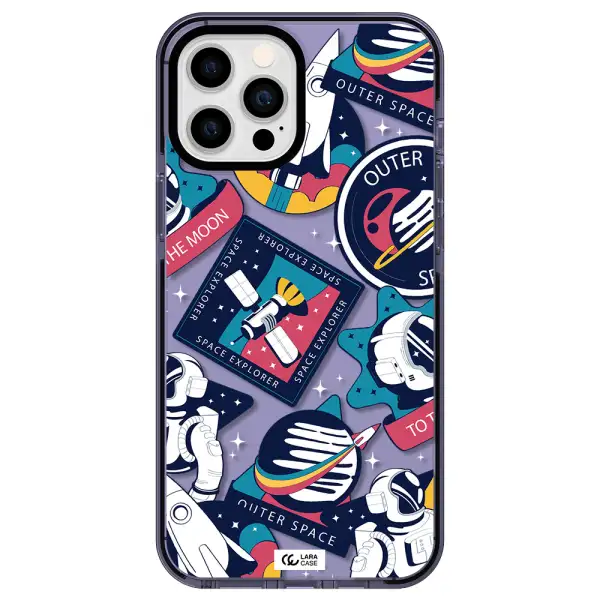 Astronaut Stickers Apple iPhone 12 pro max impact Lilac Case