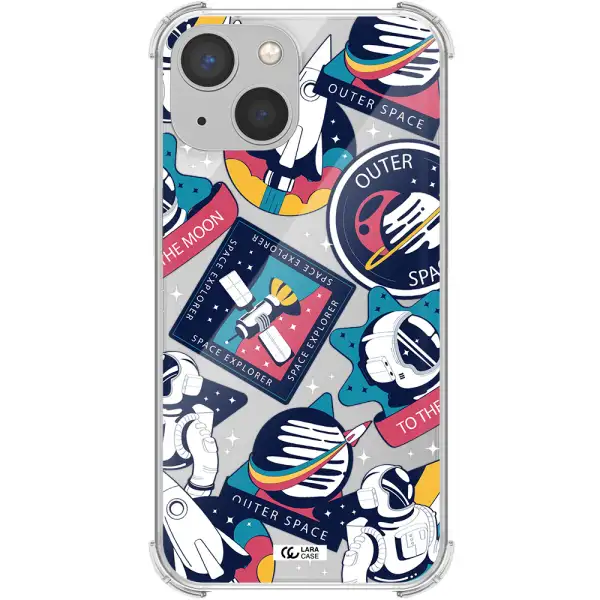 Astronaut Stickers Apple iPhone 13 mini Clear PC Case