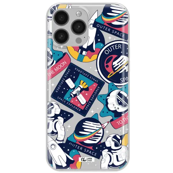 Astronaut Stickers Apple iPhone 13 Pro Max Clear TPU Case