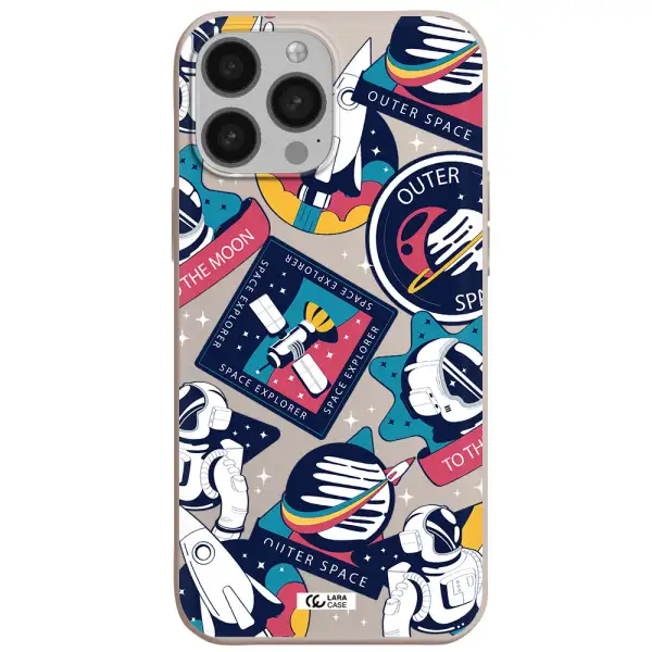 Astronaut Stickers Apple iPhone 13 Pro Max Silicone Stone Case