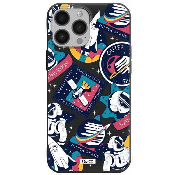 Astronaut Stickers Apple iPhone 13 Pro Silicone black Case
