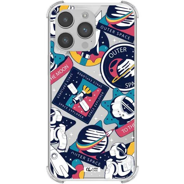 Astronaut Stickers Apple iPhone 14 pro max Clear PC Case